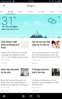 Zing.vn android App screenshot 1